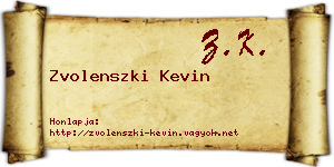 Zvolenszki Kevin névjegykártya