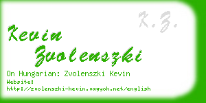 kevin zvolenszki business card